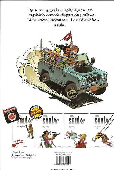 Verso de l'album Seuls Tome 1 La disparition