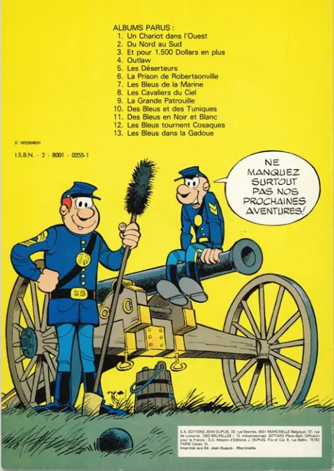 Verso de l'album Les Tuniques Bleues Tome 1 Un chariot dans l'Ouest