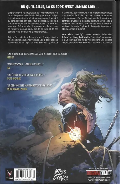 Verso de l'album X-O Manowar Tome 1 De soldat à général