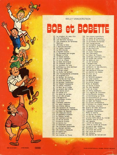 Verso de l'album Bob et Bobette Tome 184 Les dames de l'arc-en-ciel
