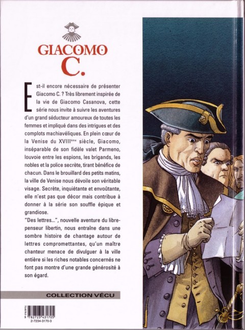 Verso de l'album Giacomo C. Tome 11 Des lettres...