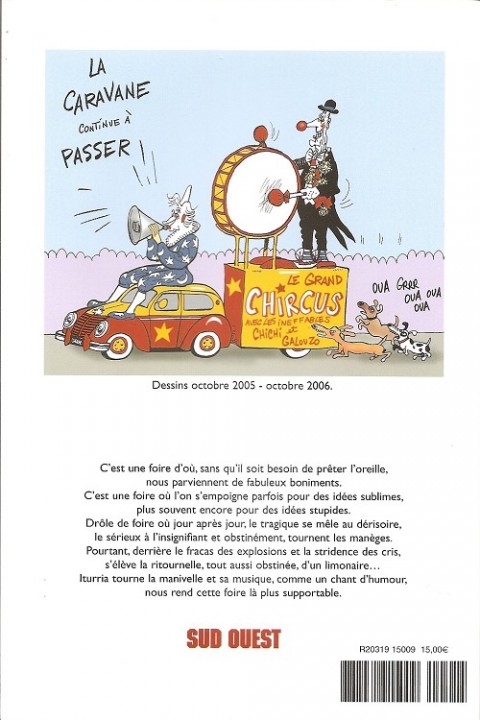 Verso de l'album Iturria - Dessins Sud-Ouest Dessins 2005-2006 - La foire du trône