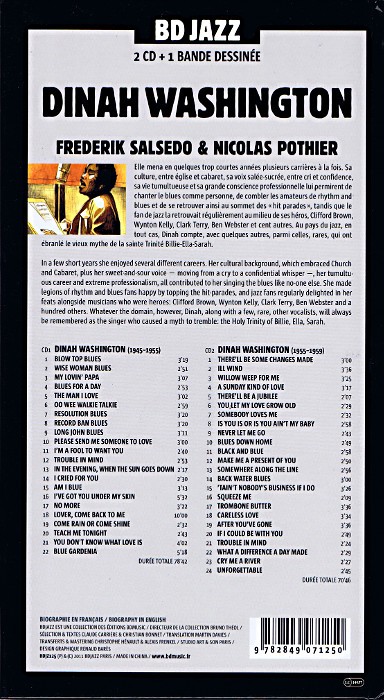 Verso de l'album BD Jazz Dinah Washington