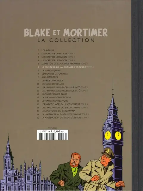 Verso de l'album Blake et Mortimer La Collection Tome 5 Le Mystère de la grande pyramide - Tome II - La Chambre d'Horus