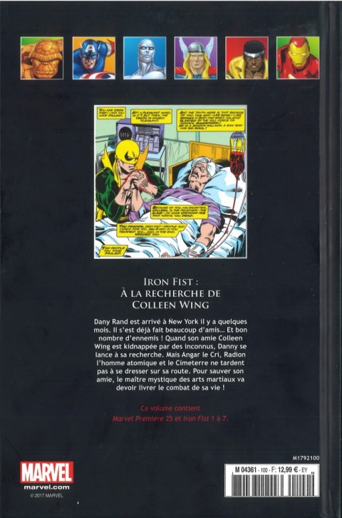 Verso de l'album Marvel Comics - La collection de référence Tome 100 Iron Fist - À la recherche de Colleen Wing