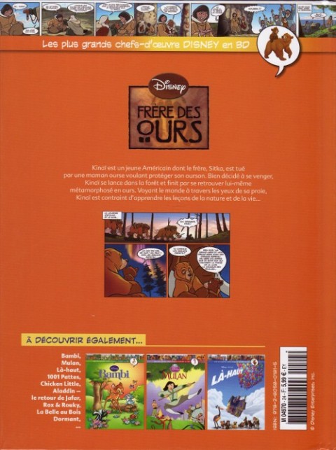 Verso de l'album Les plus grands chefs-d'œuvre Disney en BD Tome 24 Frère des ours