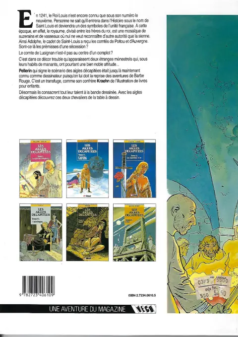 Verso de l'album Les Aigles décapitées Tome 1 La nuit des jongleurs