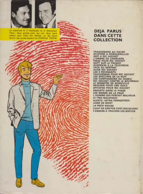 Verso de l'album Ric Hochet Tome 23 La ligne de mort
