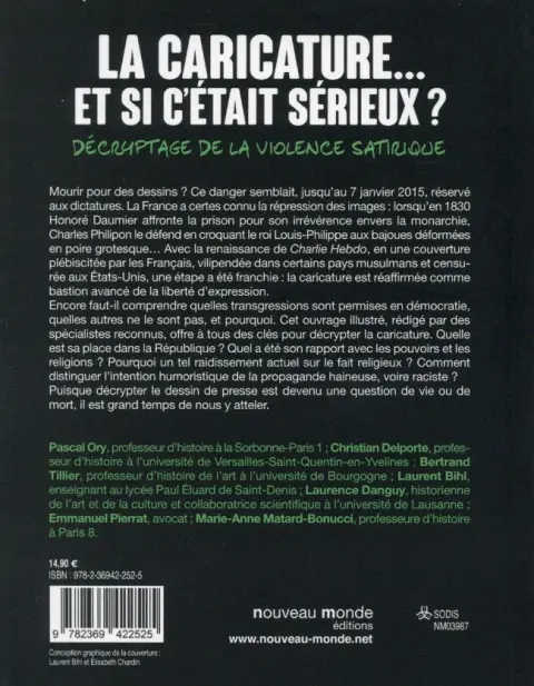 Verso de l'album La Caricature... Et si c'était sérieux ? Décryptage de la violence satirique