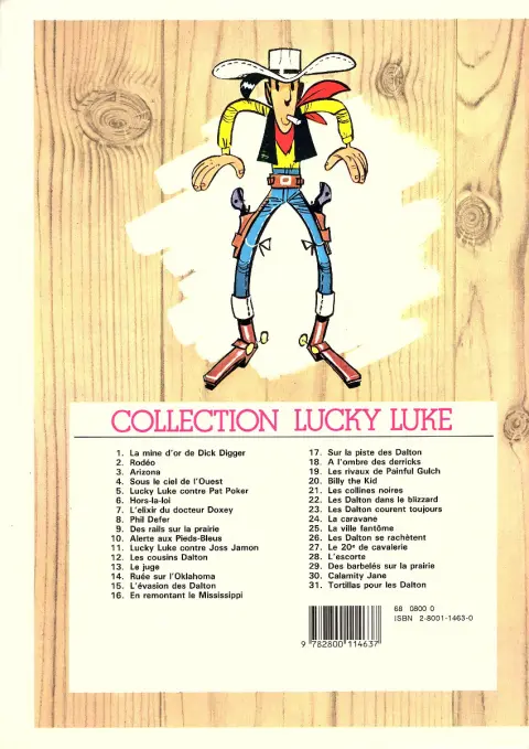 Verso de l'album Lucky Luke Tome 23 Les Dalton courent toujours