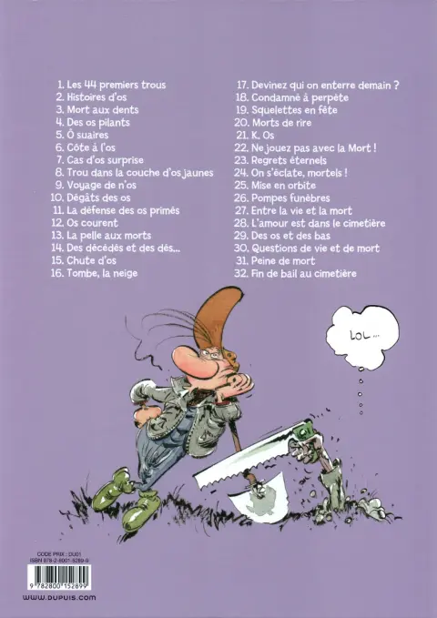 Verso de l'album Pierre Tombal Tome 7 Cas d'os surprise