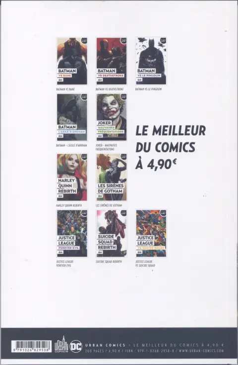 Verso de l'album Le meilleur de DC Comics Tome 9 Suicide Squad Rebirth
