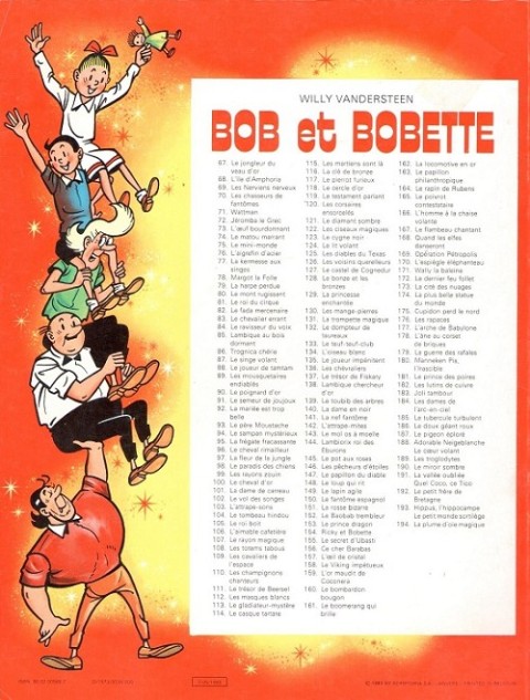 Verso de l'album Bob et Bobette Tome 143 Le mol os à moelle
