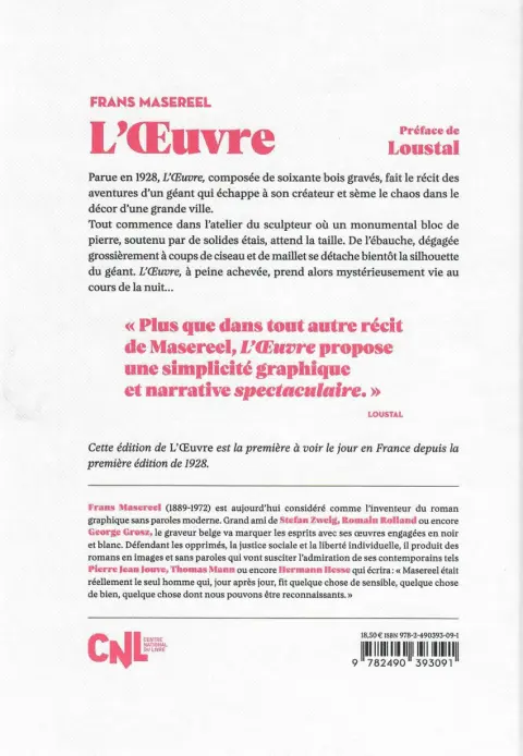 Verso de l'album L'oeuvre