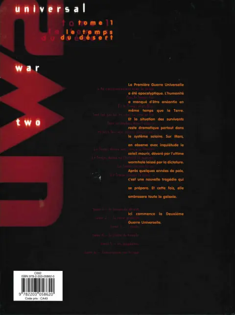 Verso de l'album Universal War Two Tome 1 Le temps du désert