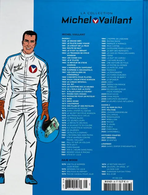 Verso de l'album Michel Vaillant La Collection 28 Des filles et des moteurs
