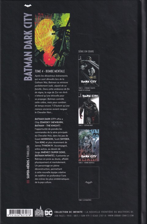 Verso de l'album Batman - Dark City Tome 4 Bombe mentale