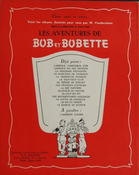 Verso de l'album Bob et Bobette Tome 12 Les mousquetaires endiablés
