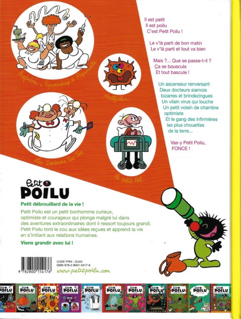Verso de l'album Petit Poilu Tome 11 L'hôpital des docteurs Toc-Toc