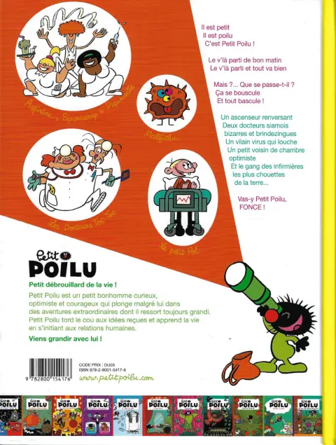 Verso de l'album Petit Poilu Tome 11 L'hôpital des docteurs Toc-Toc