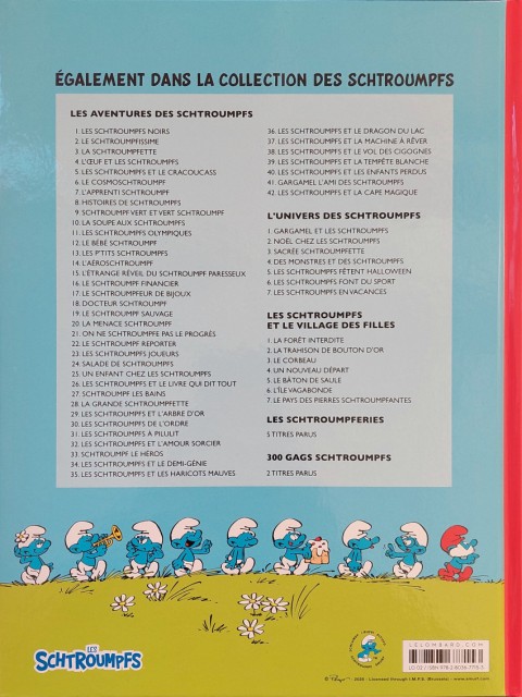Verso de l'album Les Schtroumpfs Tome 38 Les Schtroumpfs et le vol des cigognes