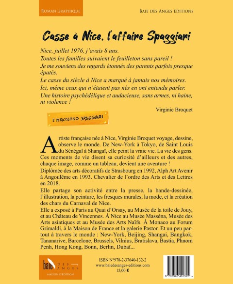Verso de l'album Casse à Nice L'affaire Spaggiari