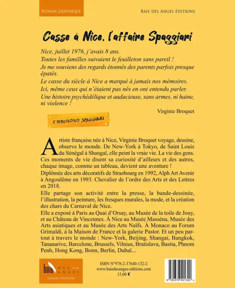 Verso de l'album Casse à Nice L'affaire Spaggiari