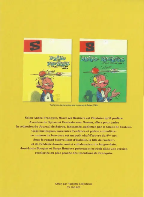 Verso de l'album Spirou et Fantasio Bravo les Brothers