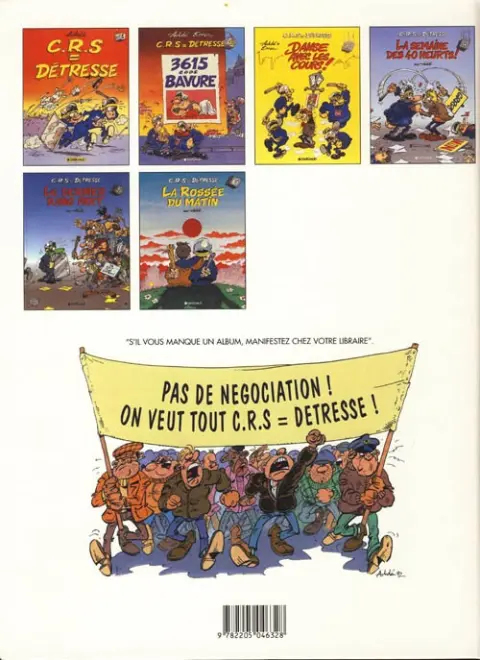 Verso de l'album CRS = Détresse Tome 6 La rossée du matin