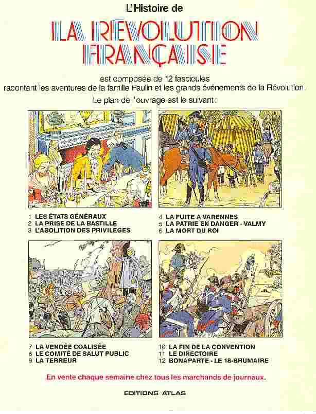 Verso de l'album Histoire de la révolution française Fascicule 9