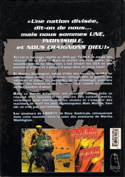 Verso de l'album Martha Washington goes to war Tome 1