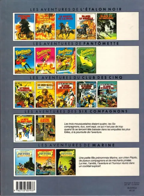 Verso de l'album Marine Tome 3 Le trésor du caïman