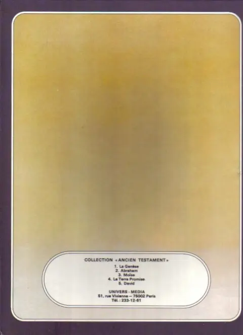 Verso de l'album Ancien testament Tome 4 La Terre Promise