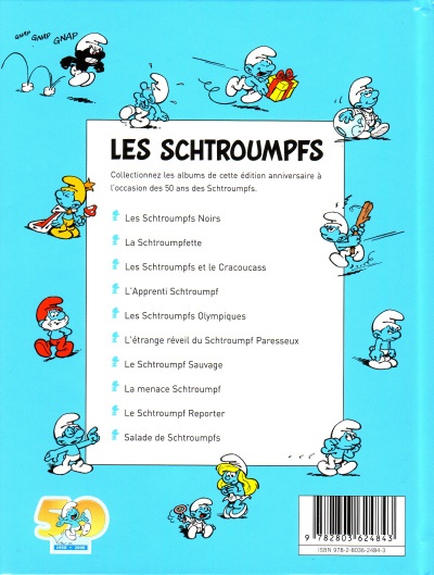 Verso de l'album Les Schtroumpfs Tome 2 La Schtroumpfette