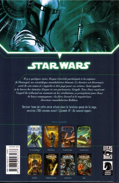 Verso de l'album Star Wars - Chevaliers de l'Ancienne République Tome 8 Démon