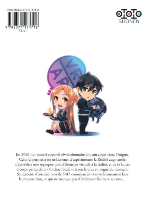 Verso de l'album Sword art online - Ordinal Scale 001