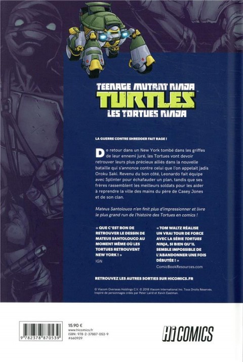 Verso de l'album Teenage Mutant Ninja Turtles - Les Tortues Ninja Tome 5 Les fous, les monstres et les marginaux