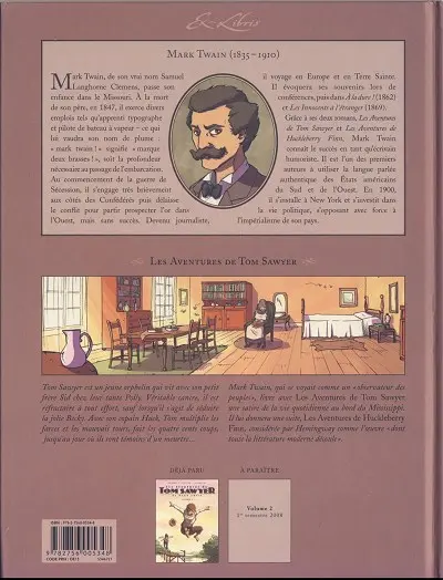 Verso de l'album Les Aventures de Tom Sawyer Volume 1