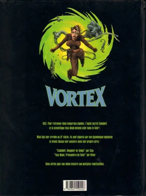 Verso de l'album Vortex Tess Wood, prisonnière du futur 2
