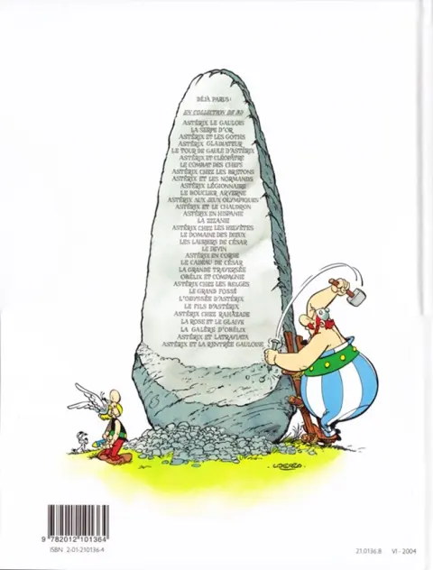 Verso de l'album Astérix Tome 4 Astérix gladiateur