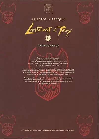 Verso de l'album Lanfeust de Troy Tome 3 Castel Or-Azur