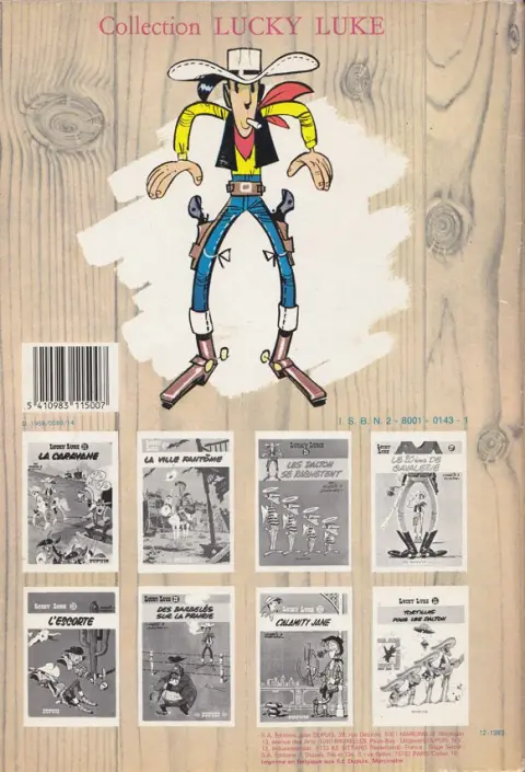 Verso de l'album Lucky Luke Tome 4 Sous le ciel de l'Ouest