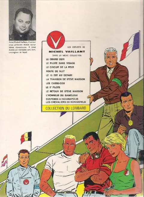 Verso de l'album Michel Vaillant Tome 6 La trahison de Steve Warson