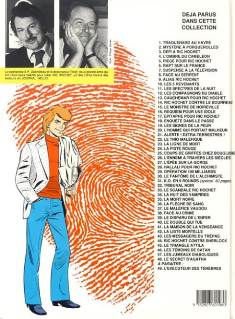 Verso de l'album Ric Hochet Tome 6 Rapt sur le France
