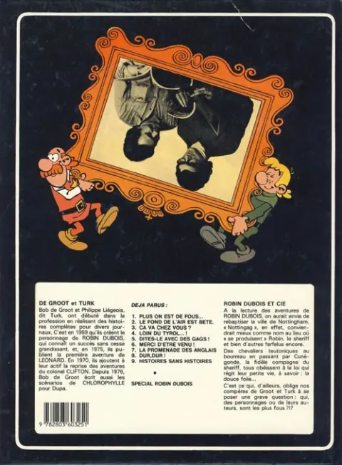 Verso de l'album Robin Dubois Tome 2 Le fond de l'air est bête