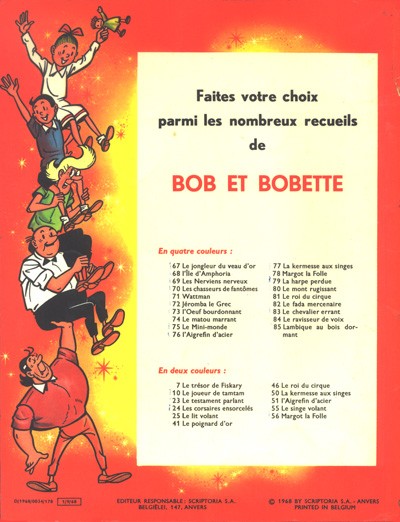 Verso de l'album Bob et Bobette Tome 85 Lambique au bois dormant