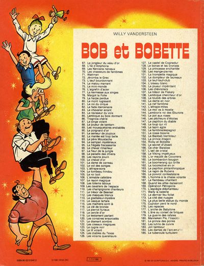 Verso de l'album Bob et Bobette Tome 185 Le tubercule turbulent