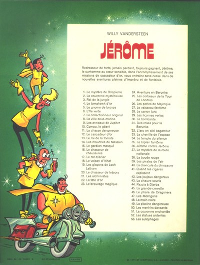 Verso de l'album Jérôme Tome 53 les autophages