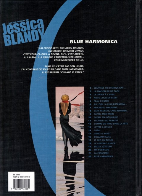 Verso de l'album Jessica Blandy Tome 22 Blue harmonica