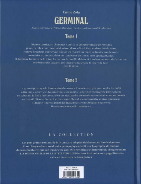 Verso de l'album Les Indispensables de la Littérature en BD Germinal - Tomes 1 et 2